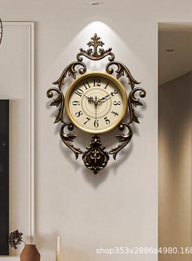 美PDD57173客厅家用钟挂墙创大气高档轻奢钟表挂钟2意025新款时静