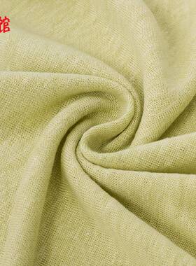 纯亚针织布料季1XNW服70g亚麻面料夏亚麻T麻恤装面料亚麻针织汗布