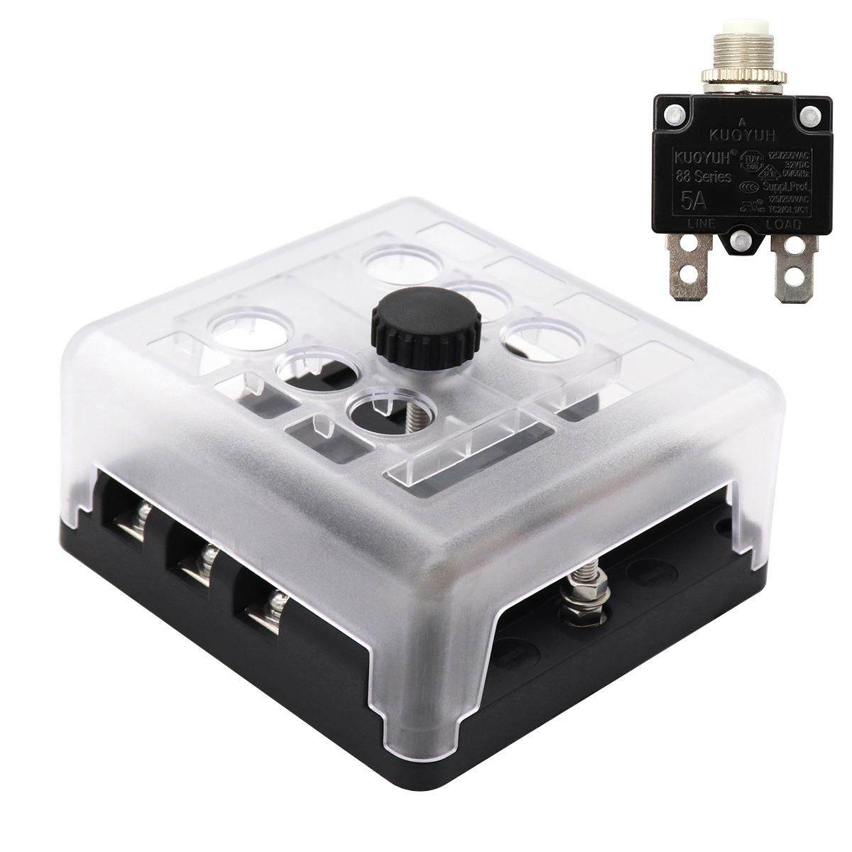 6路电路保险盒过载保护器盒电流保护器开关房车游艇带负极汇流排,纺织面料/辅料/配套,纺织机械配件,淘宝优惠券,粉丝福利购,淘宝优惠卷