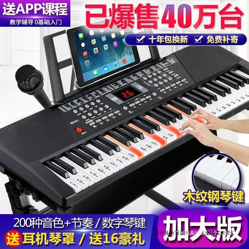 智能61键成人电子琴初学者儿童钢琴男女小孩宝宝多功能玩具乐器RZ