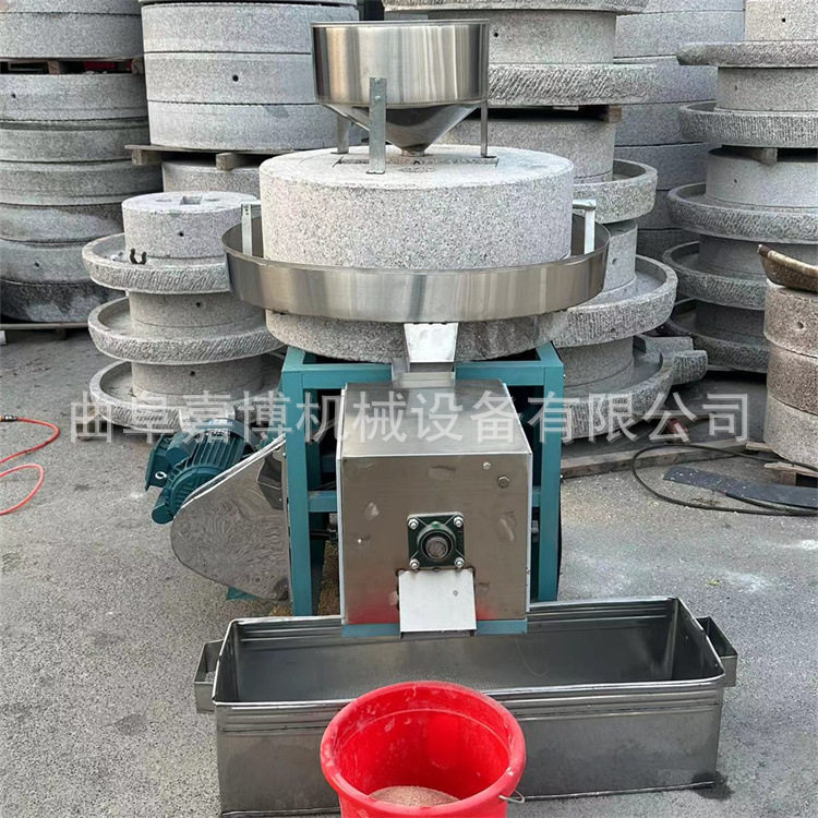 电动石磨面粉机家用220两相电50型商用100型小麦五谷杂粮磨粉石磨