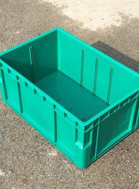 供应6429双层底物流箱外径600*400*280物料框可配带盖双层包角箱