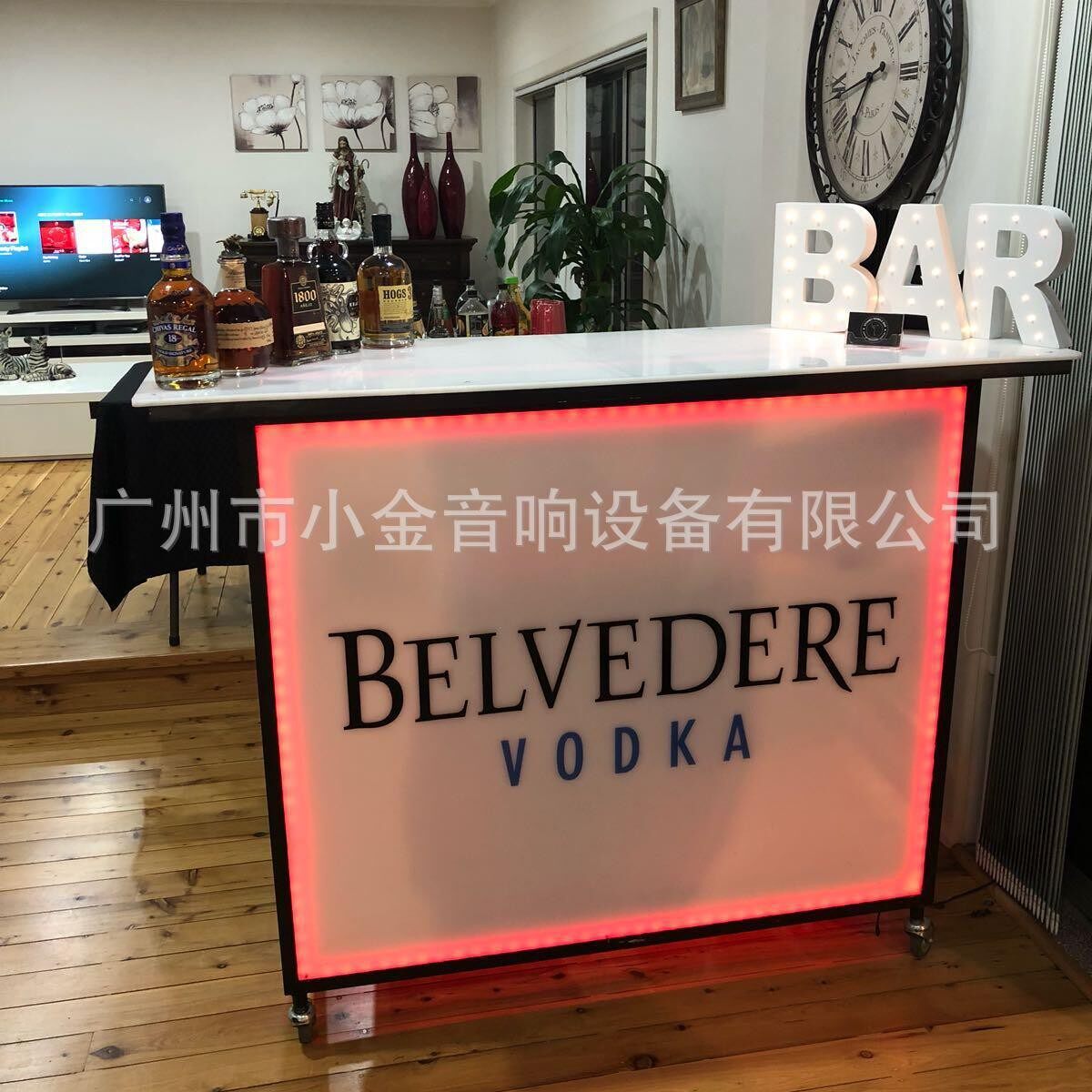 带灯室外铝合金折叠酒水饮料吧台广州工厂临时带轮活动吧桌