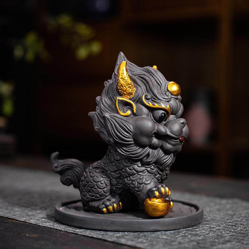 麒麟紫砂茶宠摆件精品可养茶桌茶台装饰品仿古描金高档招财小茶玩,机械设备,其他机械设备,淘宝优惠券,粉丝福利购,淘宝优惠卷