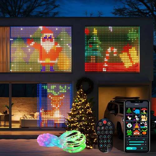 APP智能可编程窗帘灯卧室装饰灯遥控挂钩节日氛围窗帘灯串热