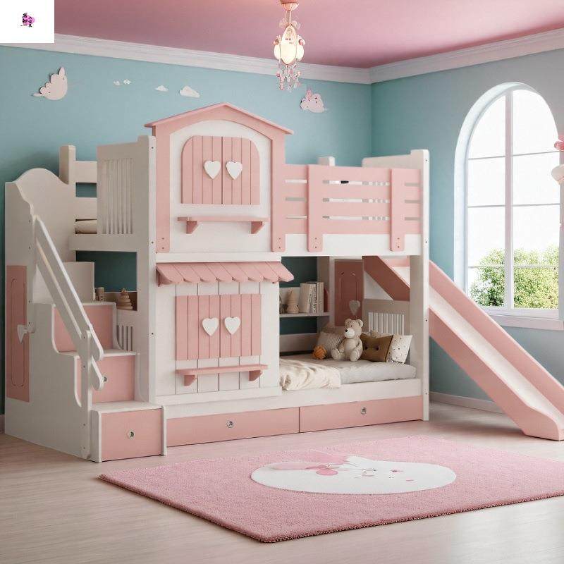 儿童床女孩上下床两层公主风城堡床滑梯床多功能儿童床二层上下铺,纺织面料/辅料/配套,纺织机械配件,淘宝优惠券,粉丝福利购,淘宝优惠卷