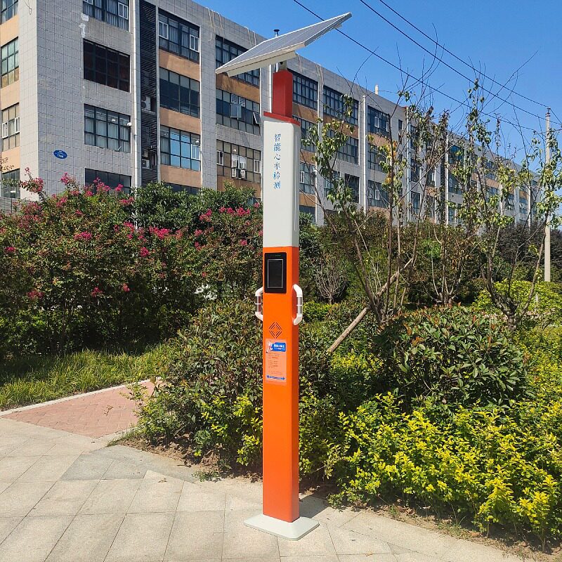 公园健身器材心率测试柱乐佳HW-B6型智慧步道心率柱太阳能供电