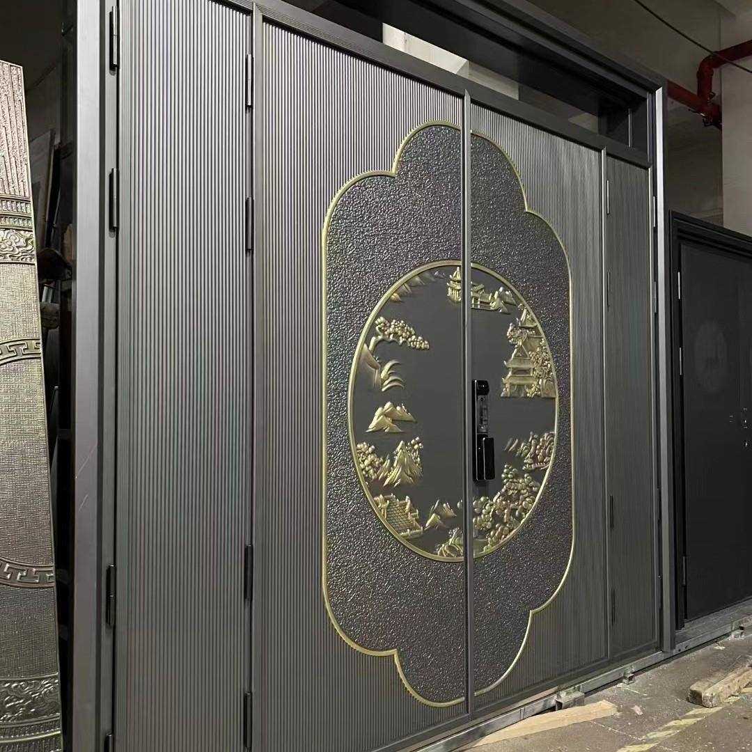 自建房入户门别墅入户门四扇门大门铸铝对开门防盗门家用四开门