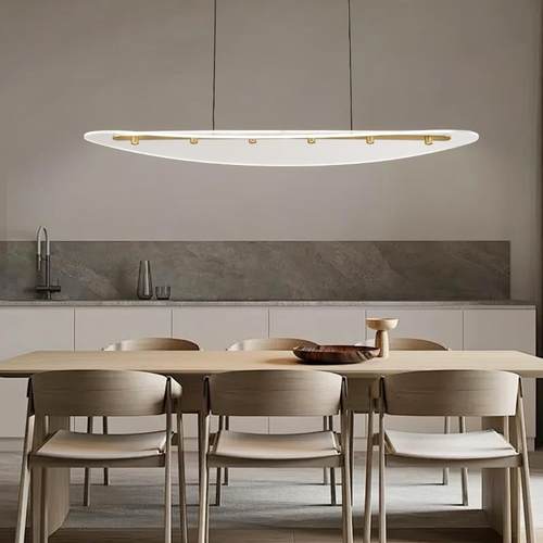 高级感极简餐厅吊灯现代简约轻奢客厅餐桌吧台个性长条led茶室灯
