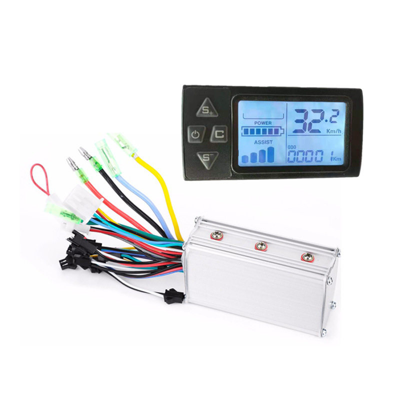 24V36V48V电动滑板车锂电液晶仪表山地车350W无刷控制器