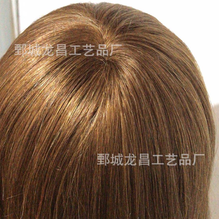 22英寸全人发253克#8去短毛改善发质一字眉浓睫毛咖眼带肩头模