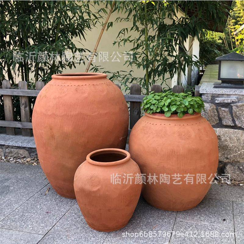 陶盆红陶盆外贸陶盆高档陶盆粗陶罐花盆园艺杂货红泥盆欧式乡村