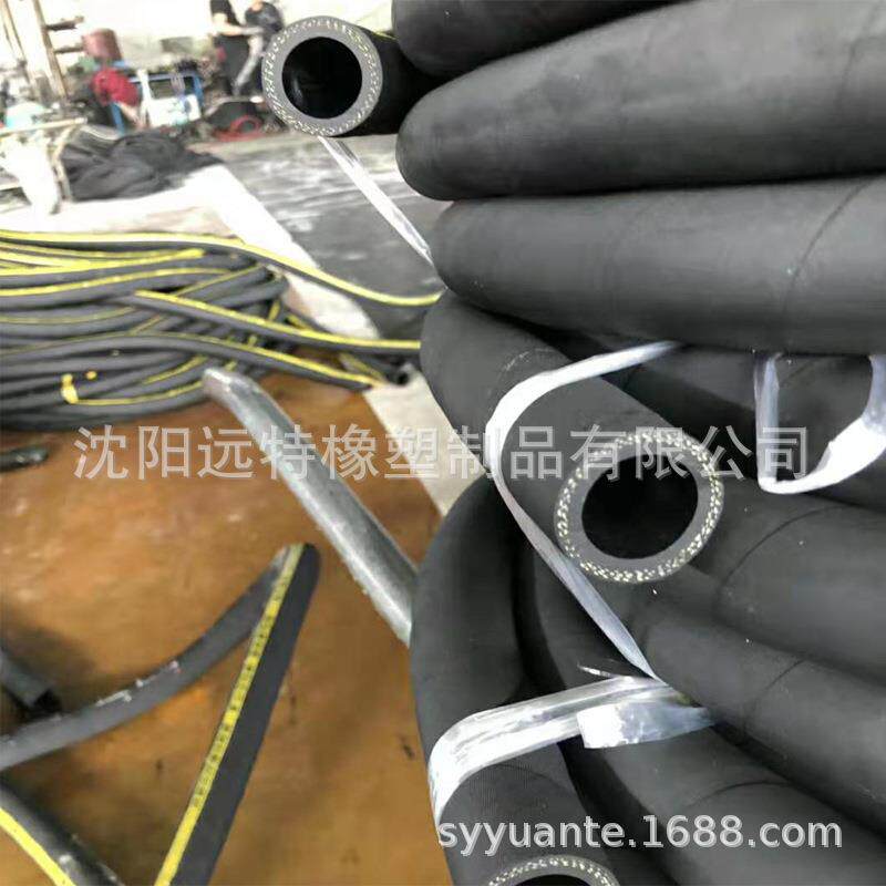 矿山专用空气压缩机橡胶软管高压橡胶风管黑色帘线缠绕胶皮管子图片