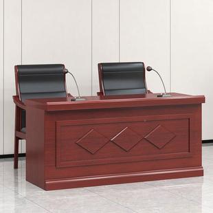 主13168议台会桌子培训桌演讲台领导席发言台油漆主讲桌组会议室