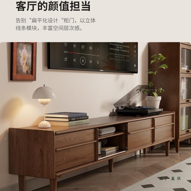 地实木移门电视柜现代约落储物柜风中简古小户985型客厅电视机柜