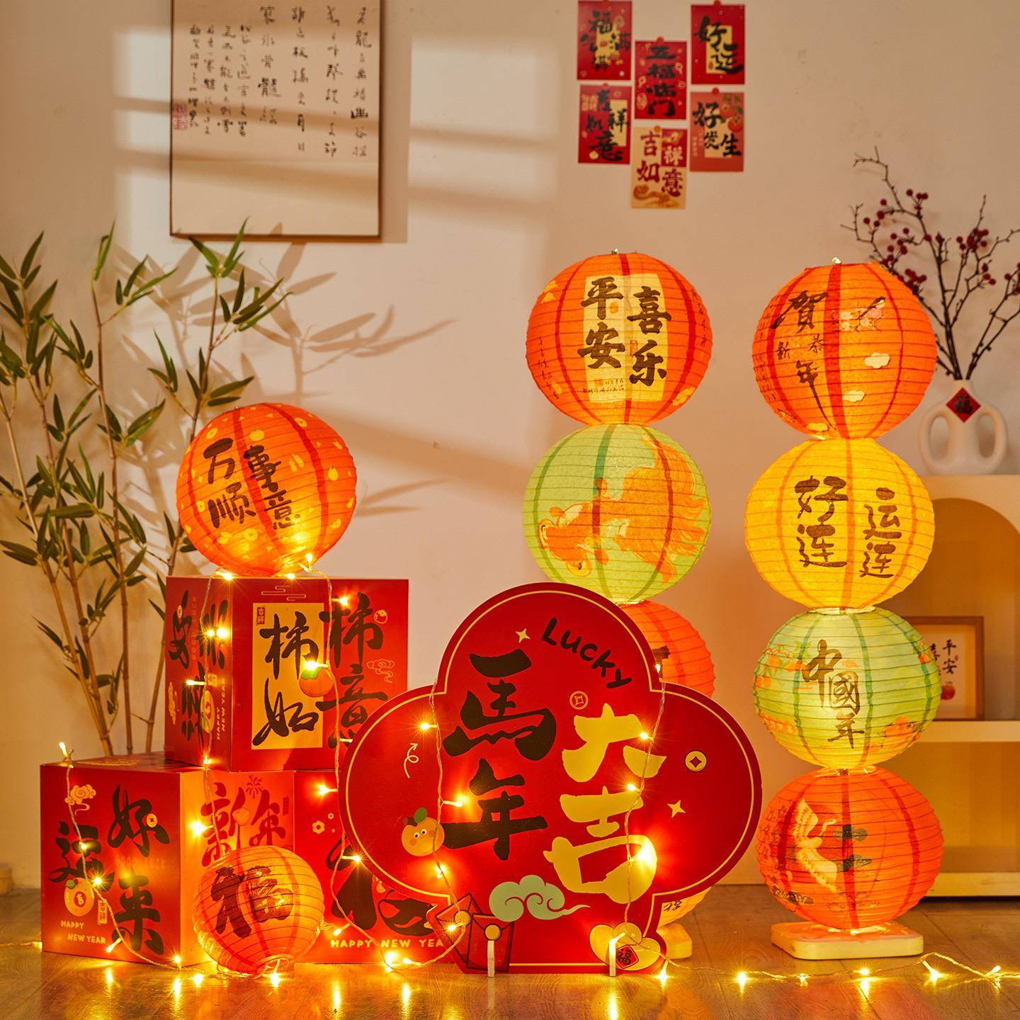 新年店春节仿真鞭坐炮摆年件商场酒大堂装饰2041126马炮爆竹布置