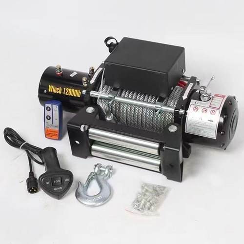 电动绞盘12v24v汽车牵引电动葫芦随车车载提升机钢丝绳吊机卷扬机