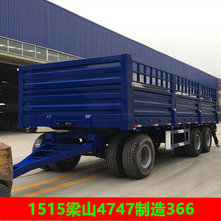 鸿盛3桥转盘花栏全挂车8米侧翻全挂拖车出口九月报价