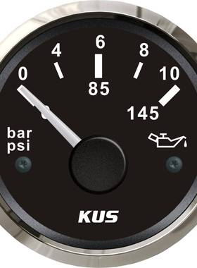 KUS油压表0-10bar12/24V船用车用房车通用游艇配件黑色/白色