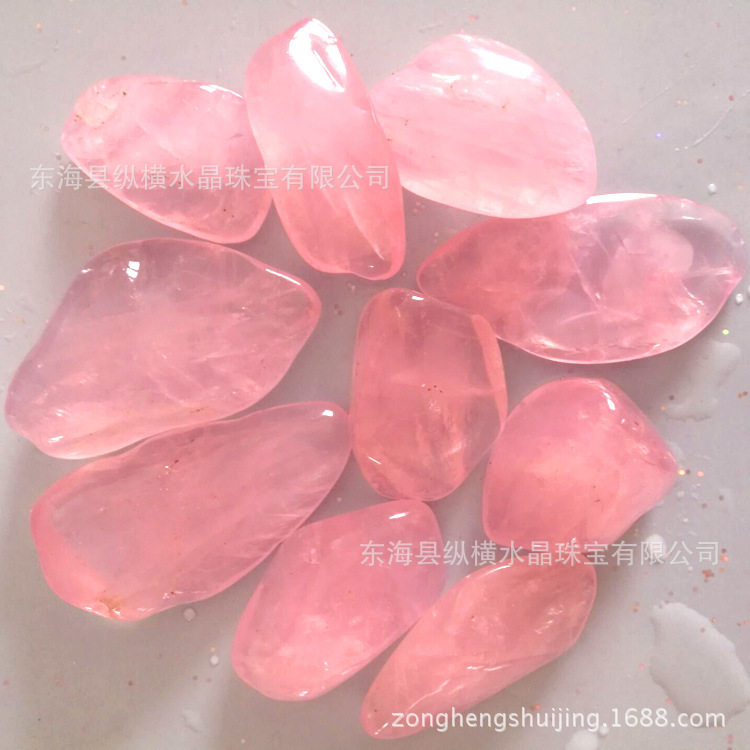 粉水晶裸石粉晶碎石鱼缸石盆景石长40-60毫米一千克