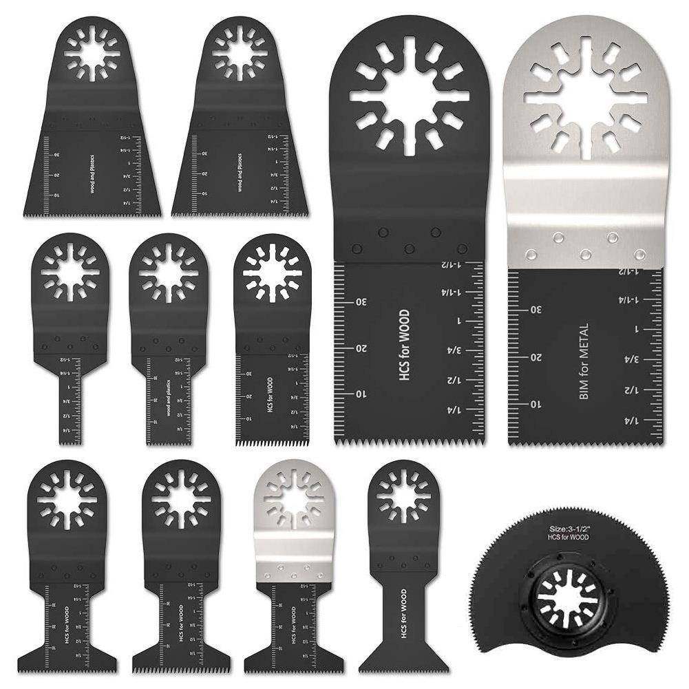 12片万用宝多功能机修边机锯片木工摆动配件闭合孔接头