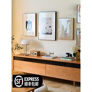 北欧实木电视柜日式简约影音柜收纳储物柜家用客厅公寓客厅视听柜