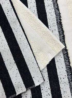 黑白条纹白色米色条纹小羊毛卷竖条纹沙发布料