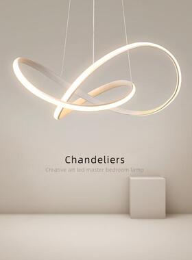 餐厅枝形吊灯简约现代艺术卧室灯具北欧饭厅吧台圆环形中山led灯