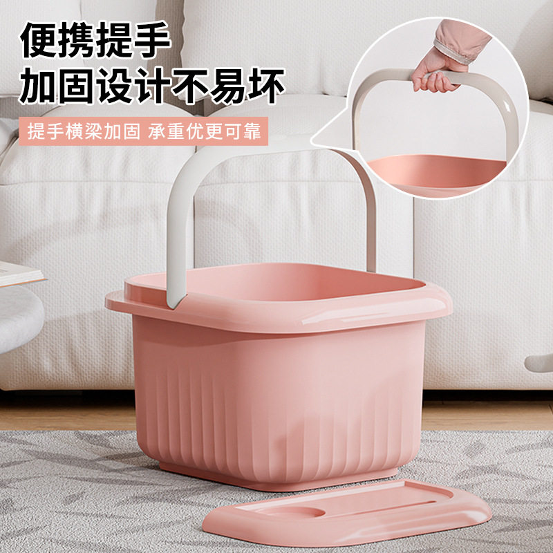 泡脚桶家用洗脚桶按摩洗脚盆塑料泡脚盆冬天足浴盆带轮养生足盛广