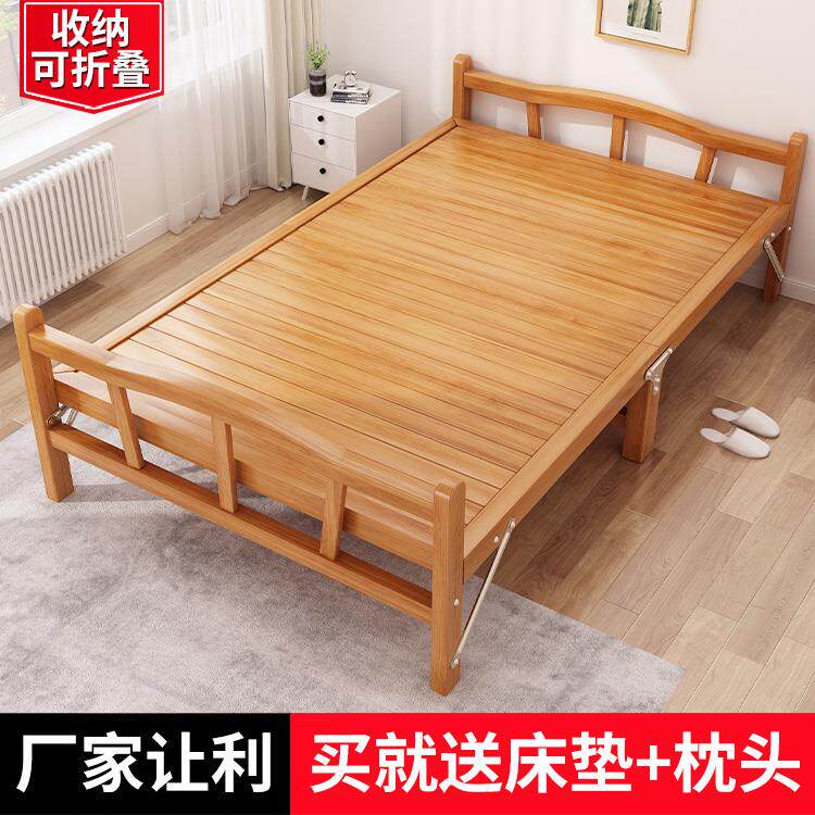竹床单人折叠床竹子双人简易家用成人午休凉床出租房硬板竹板锦标