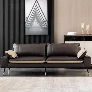 意式 轻奢沙发小户型科技布皮艺简约现代客厅接待办公室双三人沙发