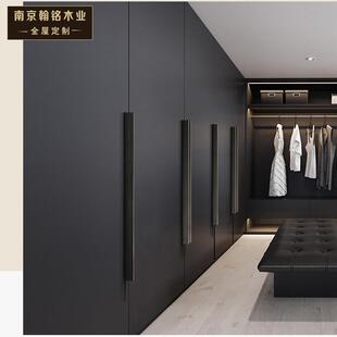 南京全屋定制家具订制灰色现代简约轻奢衣柜整体衣帽间柜子