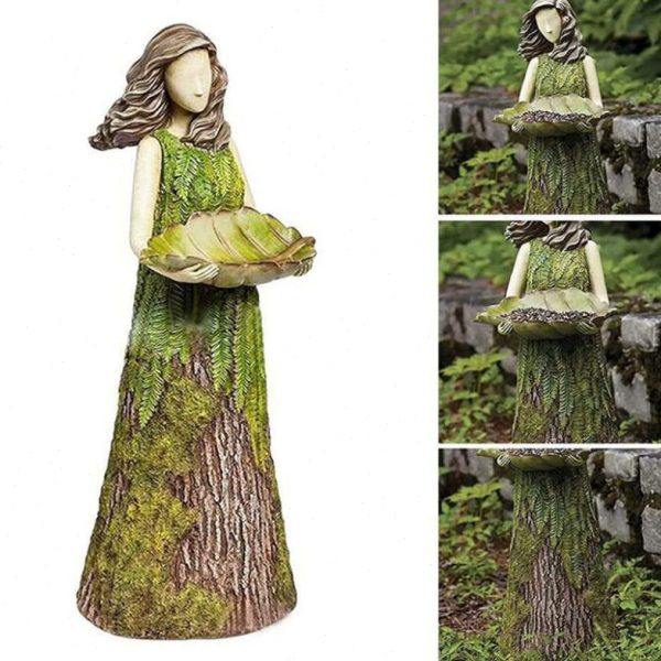 童话森林女孩喂鸟器树脂工艺品户外花园雕像庭院草坪装饰树脂摆件,家居饰品,户外/庭院摆件,淘宝优惠券,粉丝福利购,淘宝优惠卷