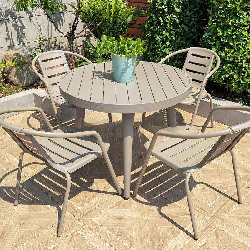 室外茶几摆外露台户外桌椅庭院休闲圆桌餐桌阳台露天户外阳台茶几