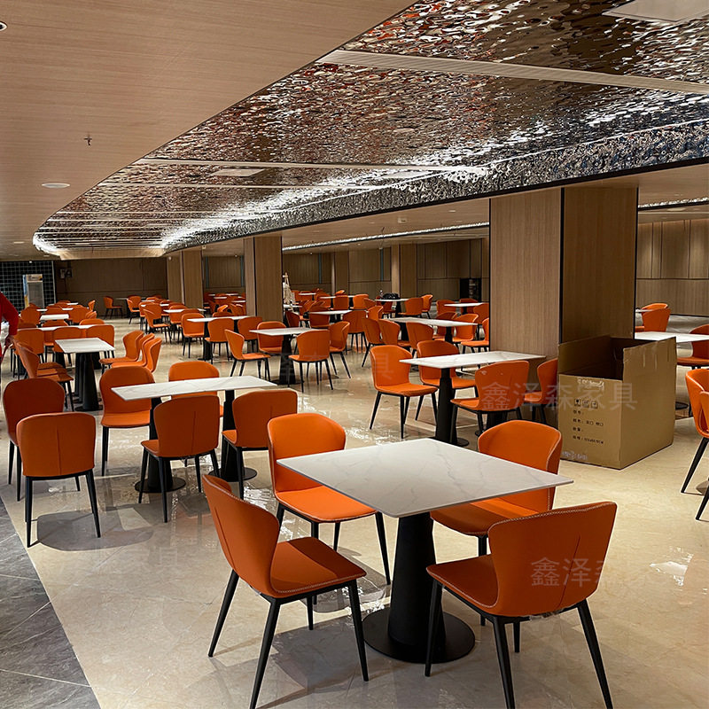 多功能餐厅网红餐饮店卡座沙发岩板饭堂火锅桌烧烤小吃店桌椅组合