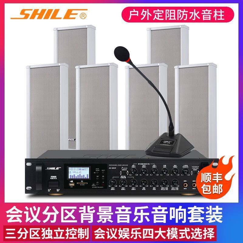 狮乐AV8820/BX207户外定阻防水音柱培训会议室音响店铺功放音箱