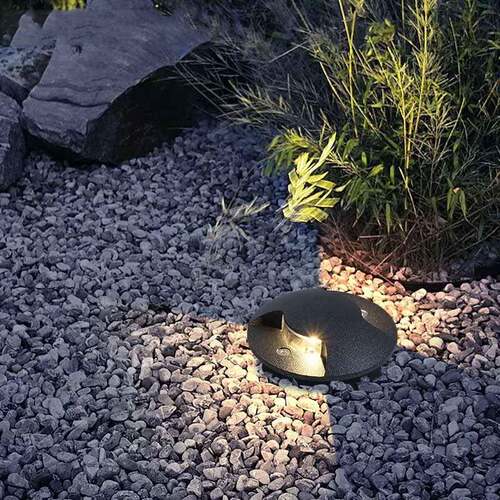 圆形LED地脚灯户外防水3W墙角灯铝埋地灯双面发光庭院楼梯台阶灯