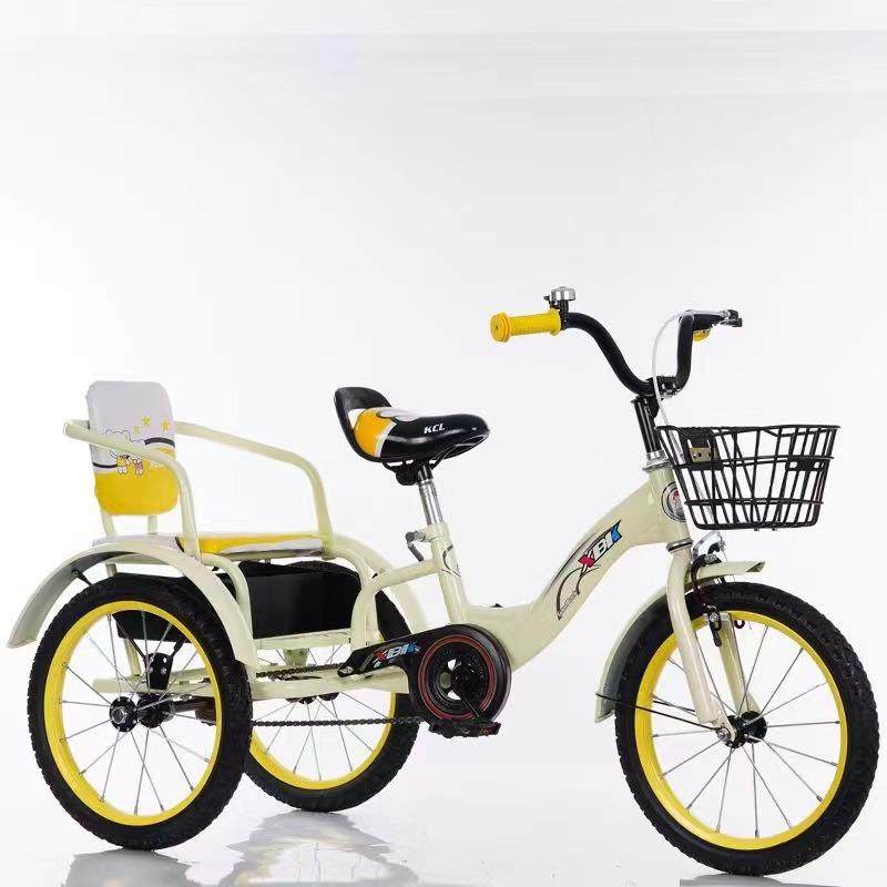 儿童三轮车脚踏车童车3-6-7岁双人充气轮2-9岁宝宝自行车带