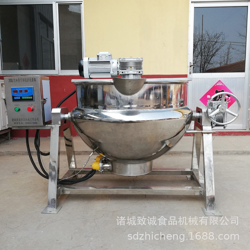 批发规格齐全夹层锅自动控温电加热夹层锅可倾出料搅拌炒锅