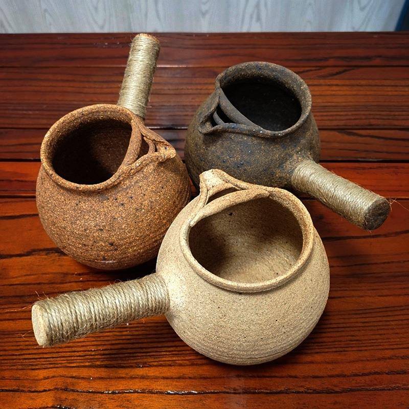 包邮云南粗陶烤茶罐焙茶器煮茶具家用中式复古风全手工柴窑侧薇妍