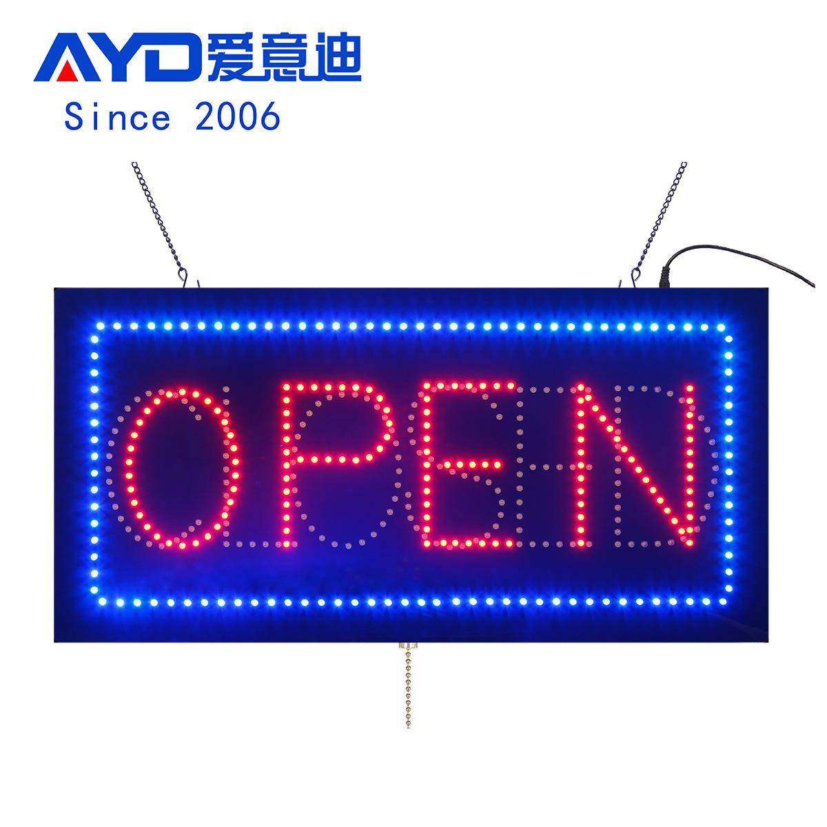 欧美热销LED亚克力广告牌OPEN/CLOSE双模式LEDSIGN指示灯牌