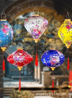 户外古风灯笼网红街道景区婚庆装饰异形越南绸缎灯笼复古喜庆宫灯