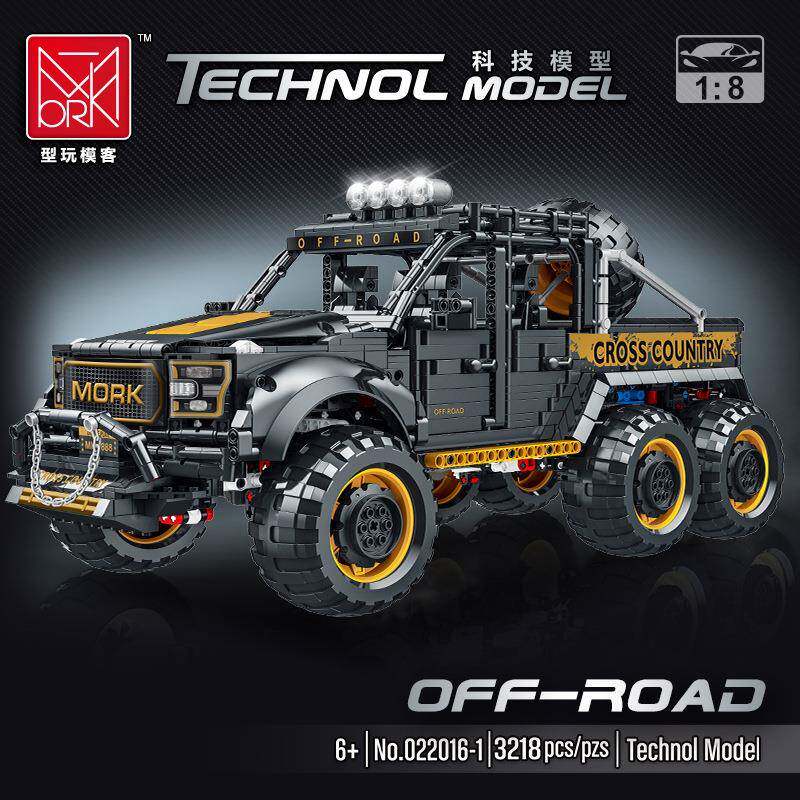 模客新品022016-1猛琴6*6越野车大小颗粒儿童拼插接玩具积木模型