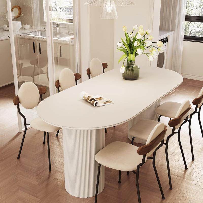 法式奶油风岩板餐桌椅组合大小户型现代简约网红椭圆形家用饭桌子,农用物资,其他肥料,淘宝优惠券,粉丝福利购,淘宝优惠卷