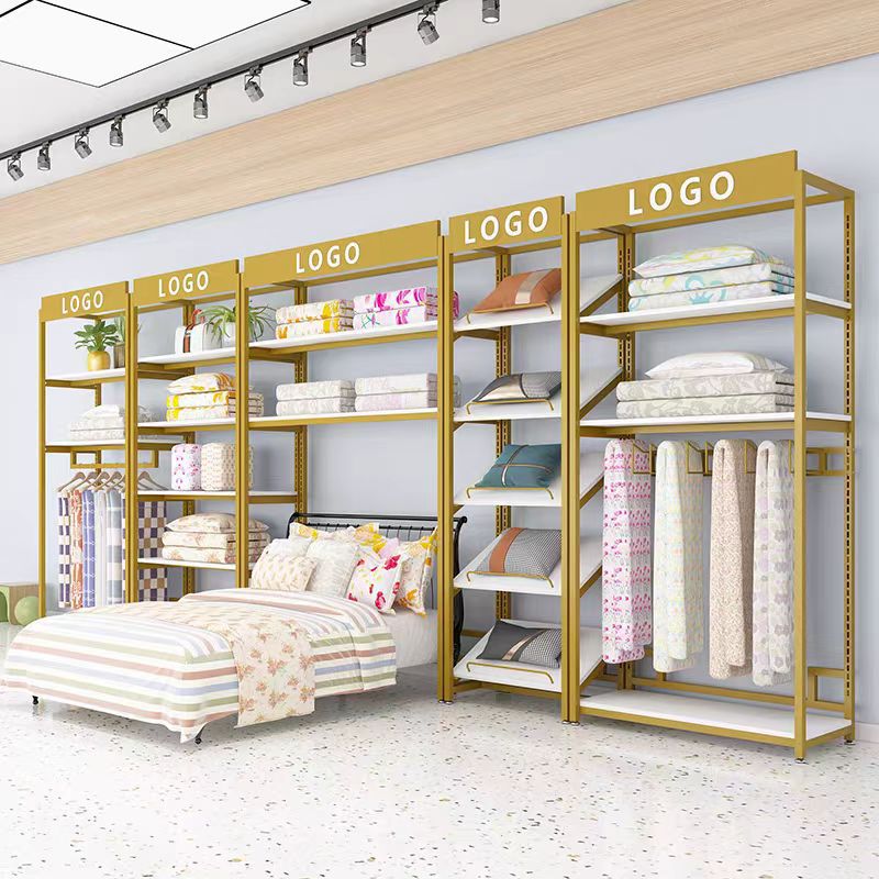 四件套被芯枕头家纺店展示架喜庆床上用品货柜布料置物架仓储货架