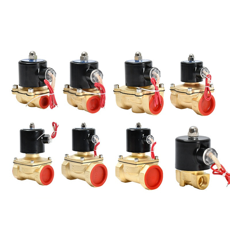 欣盛2W常闭型电磁阀铜水阀DC24V控制阀220V三力信两位二通开关阀