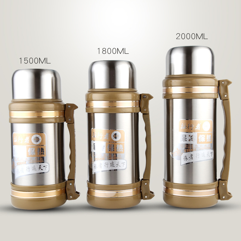 304大容量不锈钢保温旅游壶 便携户外运动水壶车载真空保温保冷杯