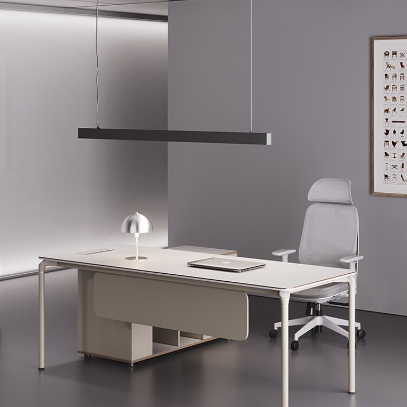 老板办公桌简约现代单人总经理主管办公室家具轻奢电脑桌椅组合