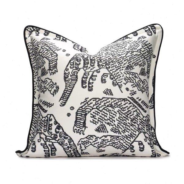 黑白老虎山抽象法式轻奢中古风别墅高档沙发抱枕定制床上靠垫软包,家居饰品,家饰软装搭配套装,淘宝优惠券,粉丝福利购,淘宝优惠卷