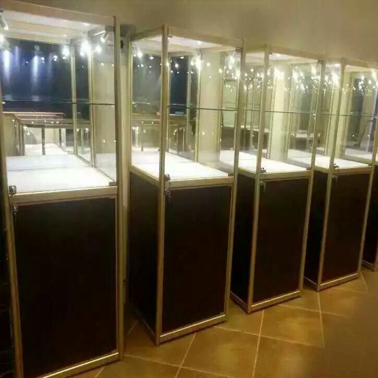 精品货架瓷器展销会博物馆展示柜台珠宝方形展台钛合金拆装柜子